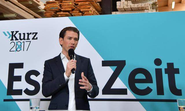 Kurz stellte das Wahlprogramm bei einem Holzunternehmen in Salzburg vor. 