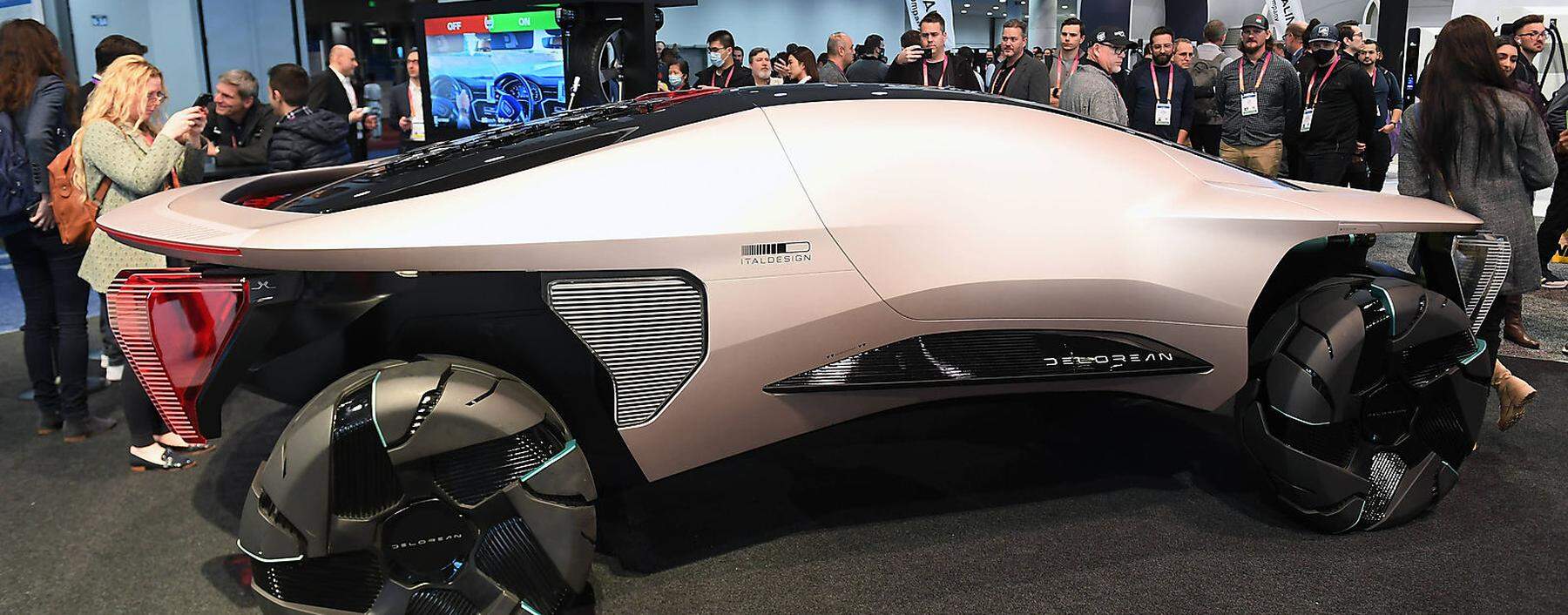 NV: 2023 CES Day 2 A DeLorean Omega offroad concept car is displayed during CES 2023 at the Las Vegas Convention Center