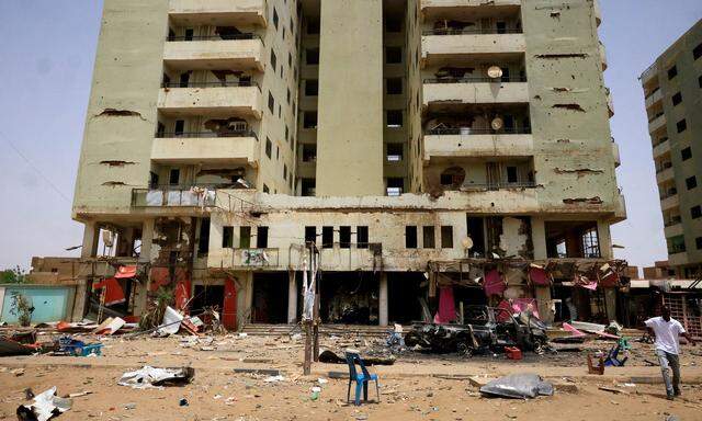 Ein beschädigtes Gebäude in Khartum. 
