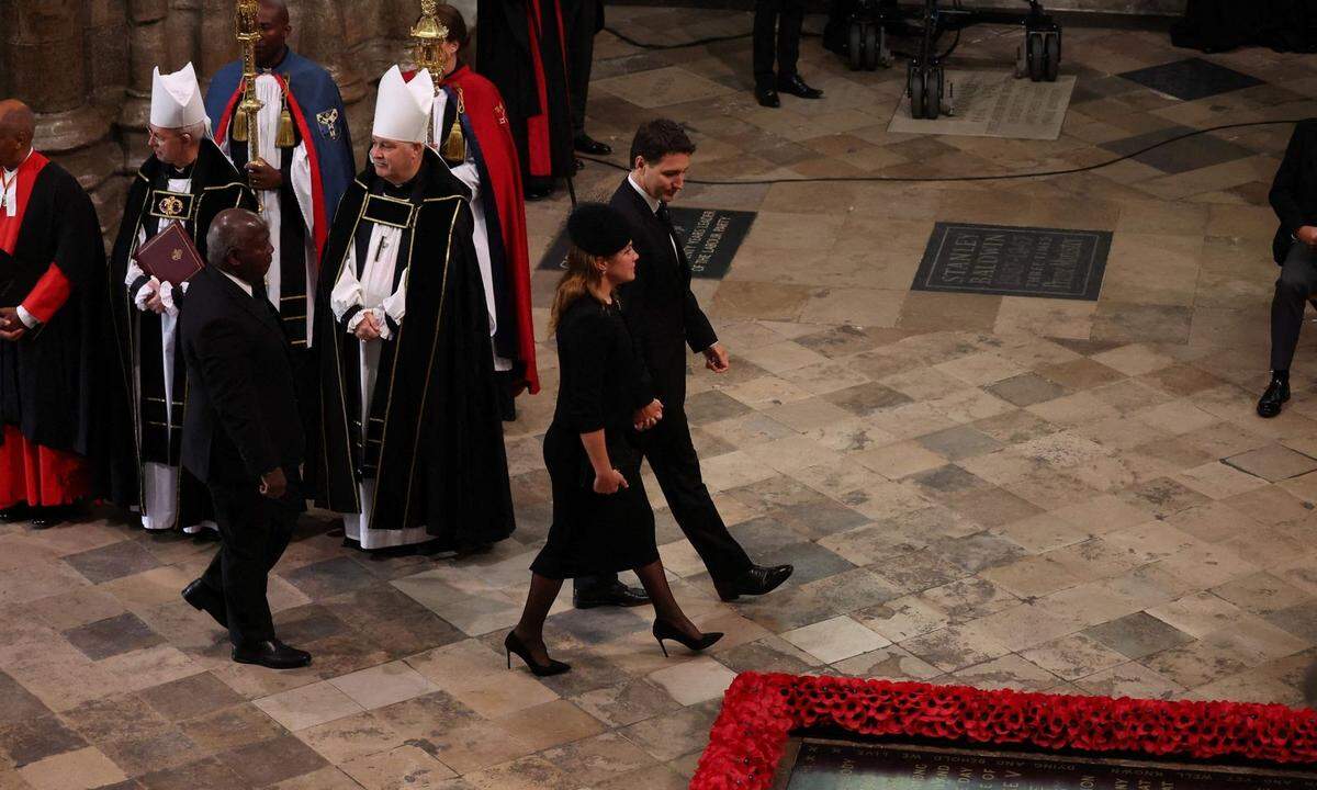 Justin Trudeau und Sophie Grégoire Trudeau in der Westminster Abbey.