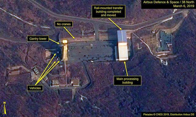 A satellite image of North Korea's Sohae Satellite Launching Station