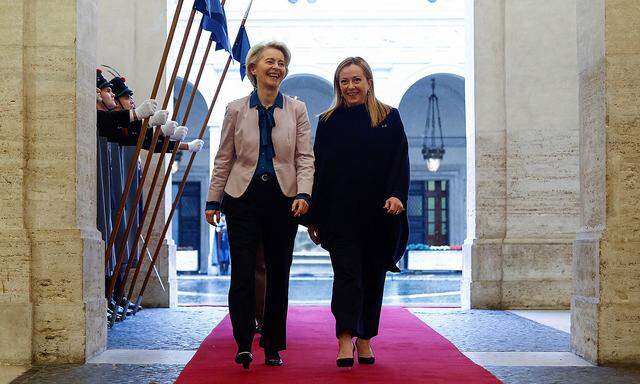 EU's President Ursula von der Leyen visits Rome