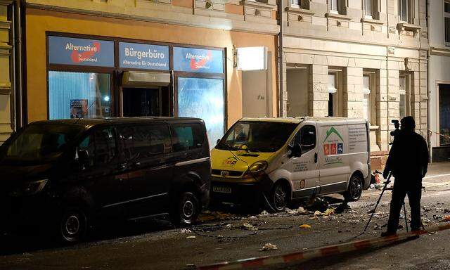 In Döblen explodierte ein Sprengsatz vor dem AfD-Büro.