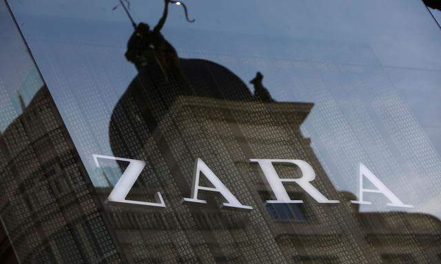 FILE PHOTO: The logo of a Zara store, an Inditex brand, is seen in central Madrid