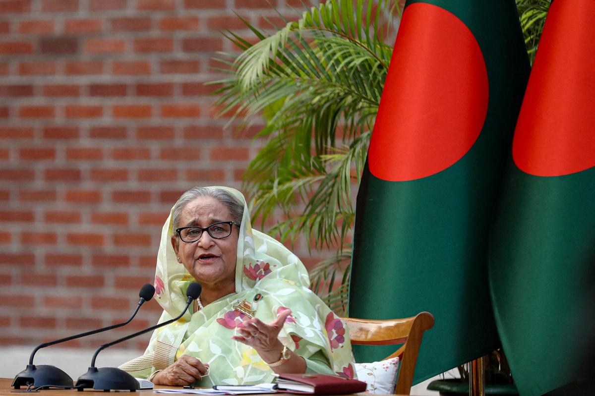 Archivbild der Premierministerin von Bangladesch, Sheikh Hasina, vom 8. Jänner 2024.