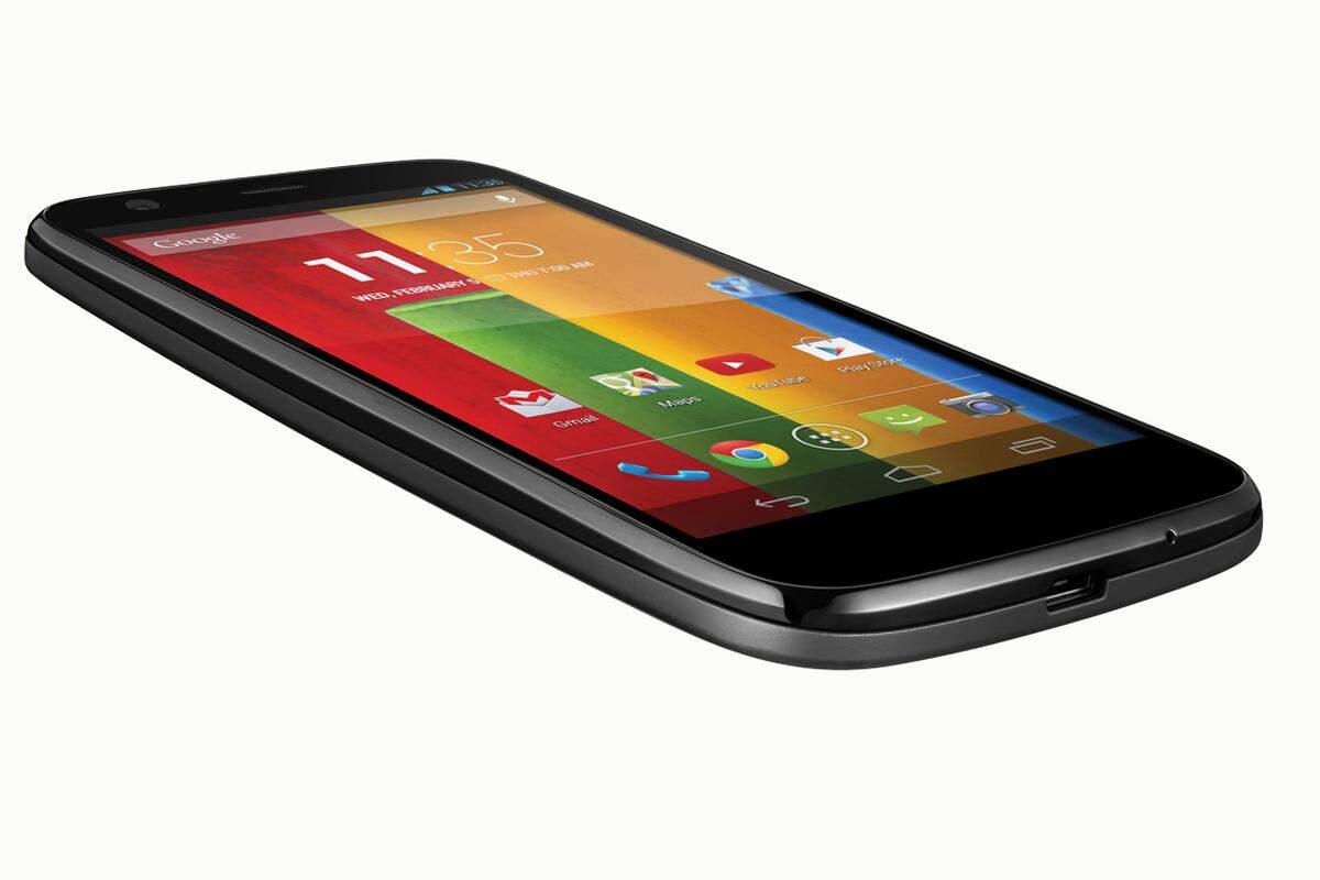 Das Moto G misst 4,5 Zoll, bietet mit einer Auflösung von 720p aber weniger als die aktuelle Smartphone-Upperclass.