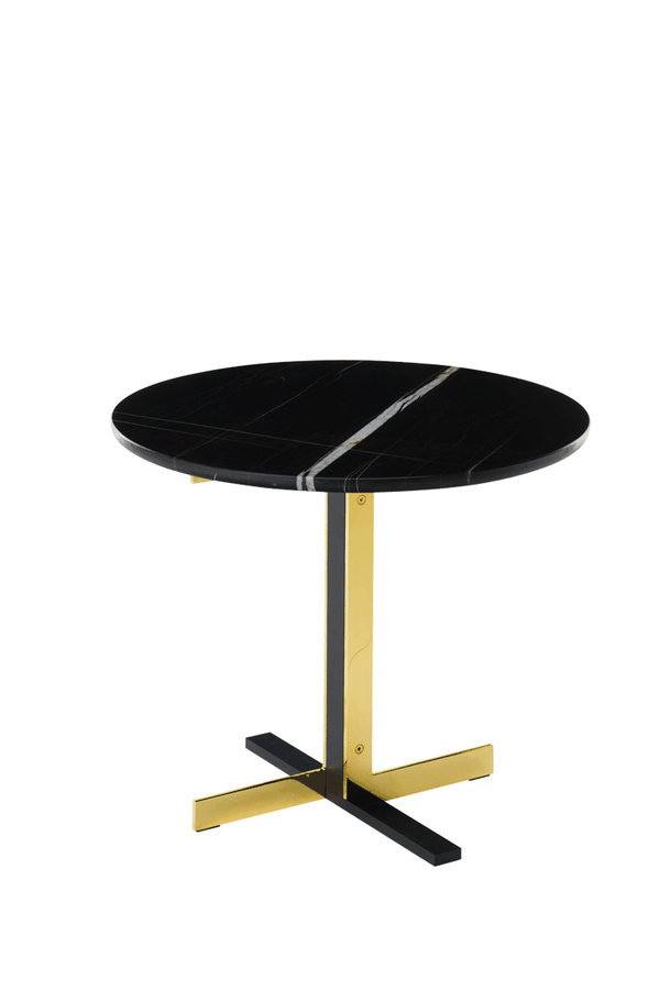 Kaffeetisch „Catlin“ von Minotti aus Gold und Sahara-Noir-Marmor, Design: Rodolfo Dordoni.