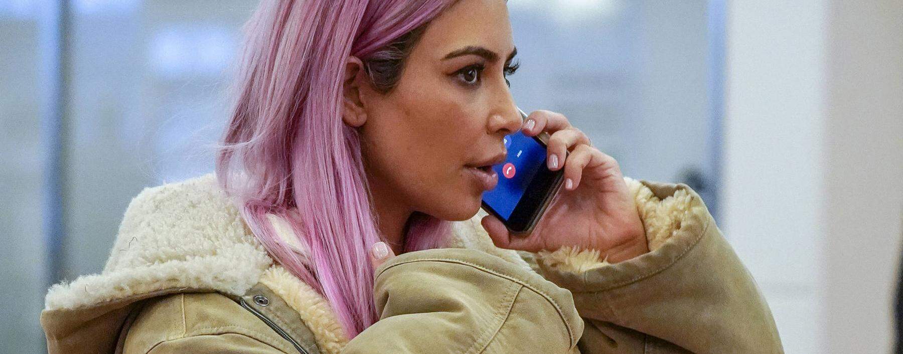 February 26 2018 Tokyo Japan Kim Kardashian West is seen with pink hair upon her arrival at Tok