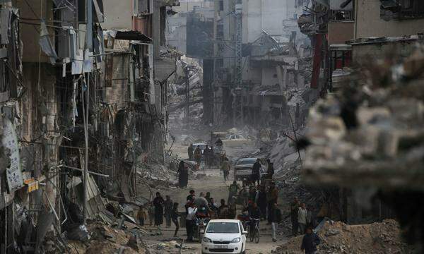 Zerstörung in Khan Yunis, Gazastreifen. 