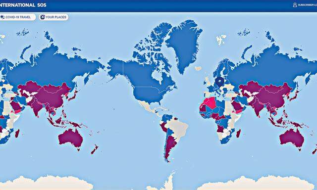 Wohin jetzt? Die „Travel Risk Map“ gibt jährlich Aufschluss über die Gefahren für Sicherheit und Gesundheit in einzelnen Ländern.