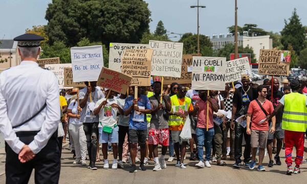 Proteste in Angouleme, Frankreich. 