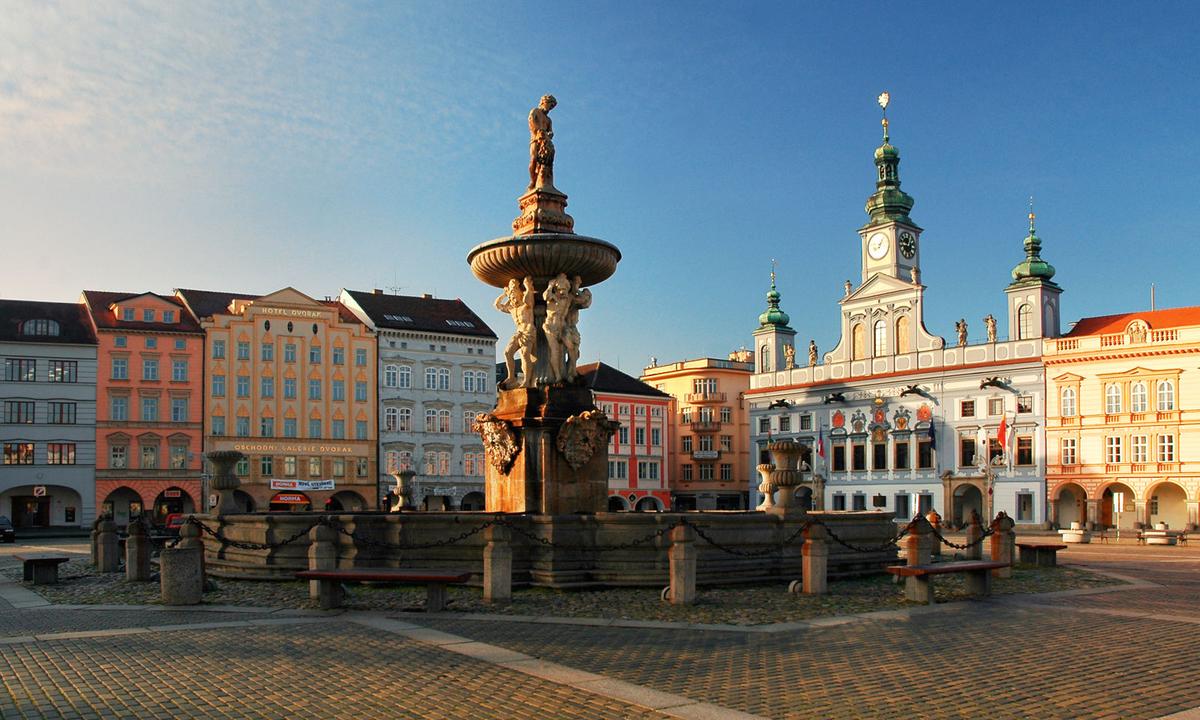 Pittoresk. České Budějovice, Böhmisch Budweis.