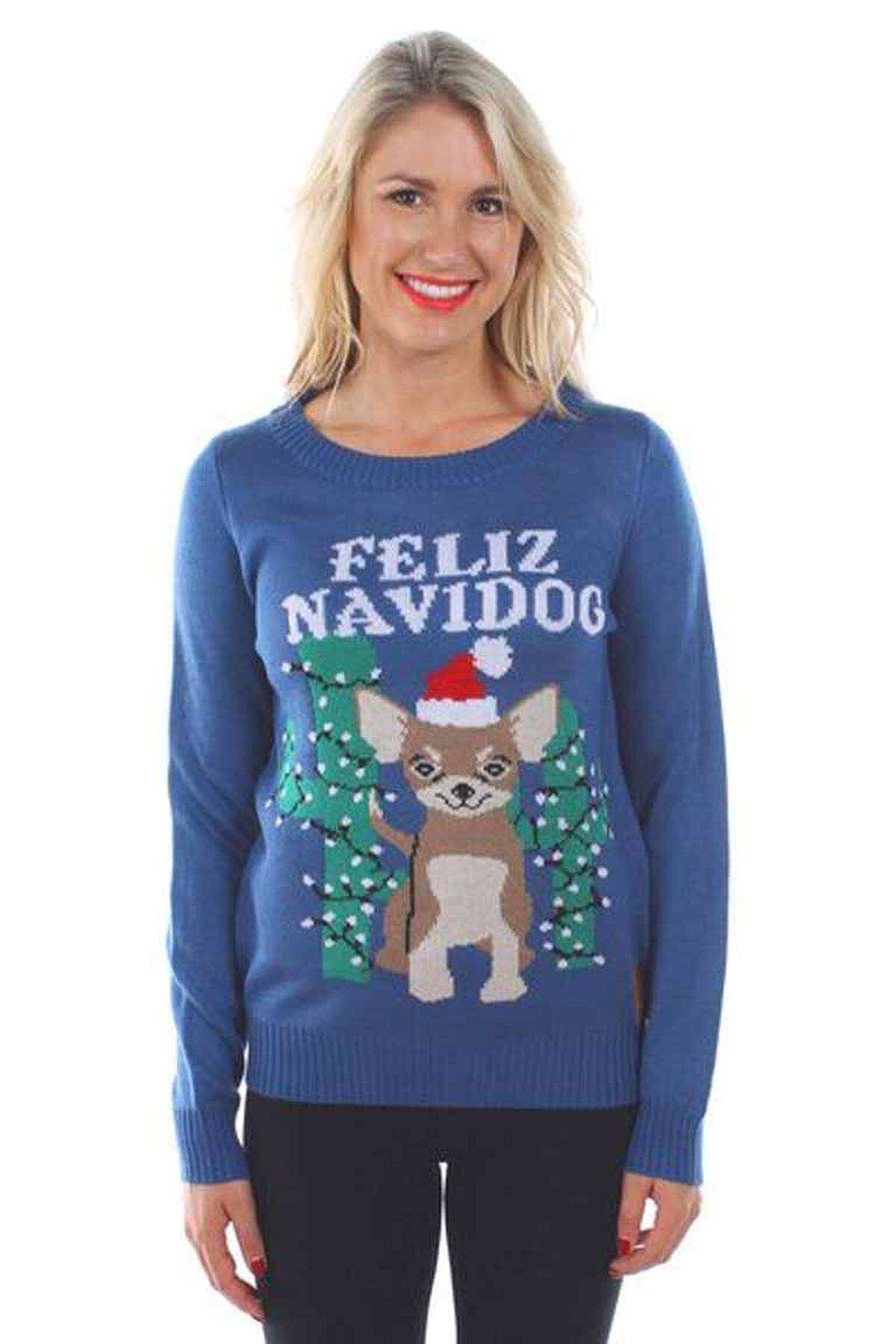 Ugly Christmas Jumpers haben vor allem in den USA Tradition. Die hässlichen Pullover finden aber auch hierzulande immer mehr Anklang. Im Wiener Store Uppers &amp; Downers gibt es etwa ein Modell mit Chihuahua.