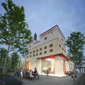 Ein Entwurf des Architekturbüros: So soll die Stadtbrauerei in Villach künftig aussehen. Produziert wird vermehrt in Graz.
