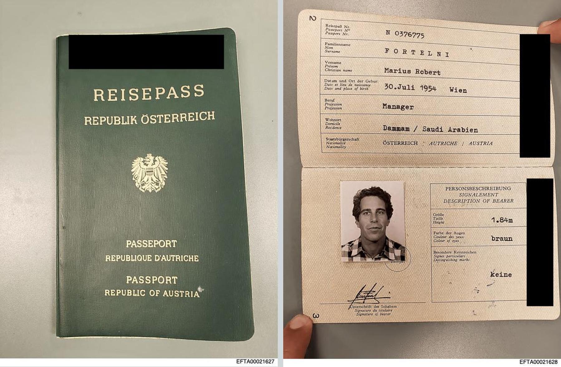Foto von Pass aus Österreich in Epstein-Files gefunden