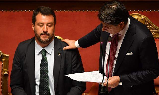 Matteo Salvini musste sich von Giuseppe Conte einige Vorwürfe anhören.