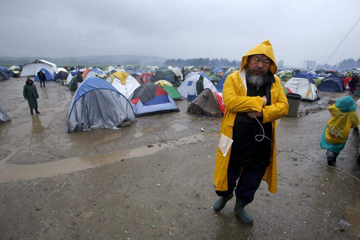 Ai Weiwei besuchte die Flüchtlinge in Idomeni an der griechisch-mazedonischen Grenze.