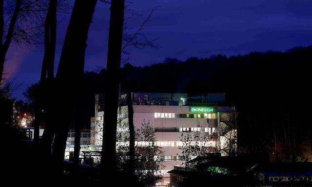 Das Biontech-Firmengebäude in Marburg, Deutschland.