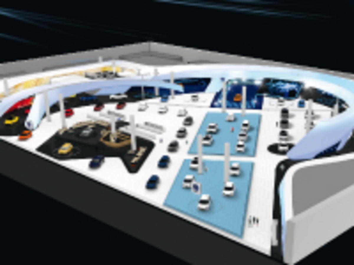 Mit 9000 m2 belegt VW die größte Fläche in Frankfurt.