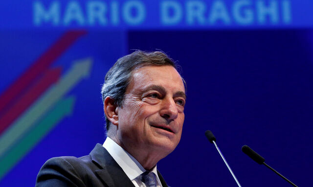 ECB President Draghi delivers a speech at the Brussels Economic Forum