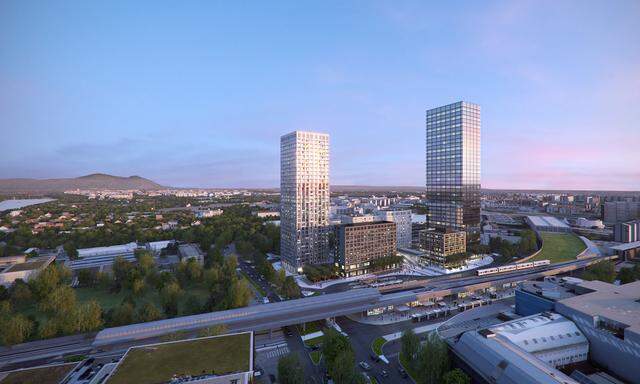Das „Vienna Twenty Two“ im 22. Bezirk: In dem Großprojekt werden ab 2022 größere Büroflächen auf den Markt kommen.