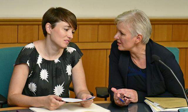 Ex-Abgeordnete Sigrid Maurer mit Anwältin Maria Windhager beim Prozessauftakt im September. Am Dienstag fiel das Urteil.