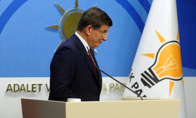 Ahmet Davutoglu Prime Minister of Turkey held a press conferance at Ankara PUBLICATIONxINxGERxSUIx