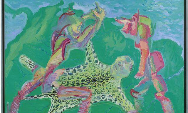 „Wilde Tiere sind gefährdet“, 1980, von Maria Lassnig, ist das Hauptwerk der Auktion für Zeitgenössische Kunst. Der Schätzwert beträgt 600.000 bis 800.000 Euro.  