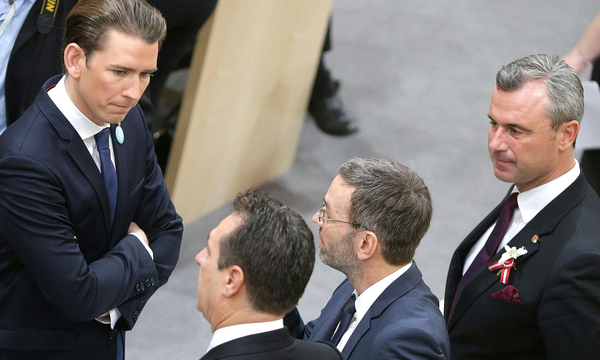 Sebastian Kurz führte am Donnerstag keine Koalitionsverhandlungen mit Heinz-Christian Strache, Herbert Kickl und Norbert Hofer (v. l.). 