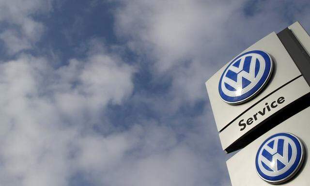 File photo of sign of a Volkswagen VW car dealer 
