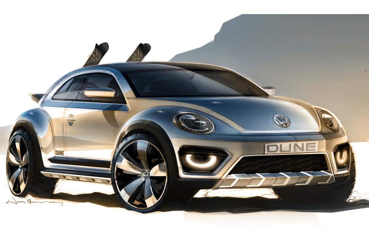 Darf es zur Abwechslung einmal ein SUV sein? Das Bild zeigt die Designstudie für den VW Beetle Dune.