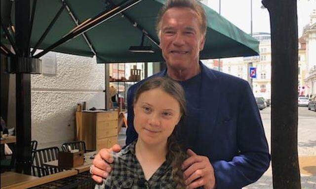 Arnold Schwarzenegger und Greta Thunberg.