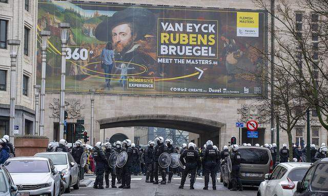 Einsatz der Polizei in Brüssel.