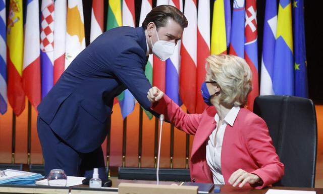 Kanzler Sebastian Kurz hat Besuch von EU-Kommissionspräsidentin Ursula von der Leyen 