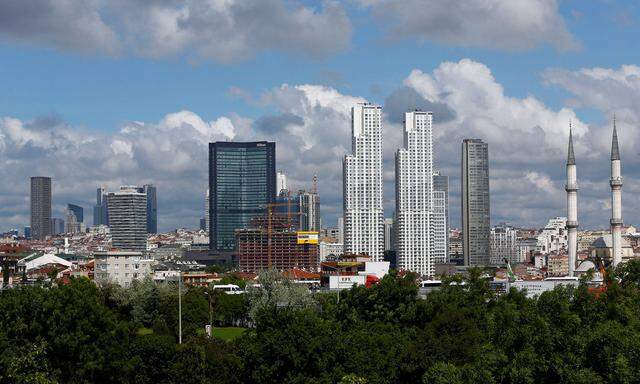 Business and residential buildings are seen in Sisli district in Istanbul