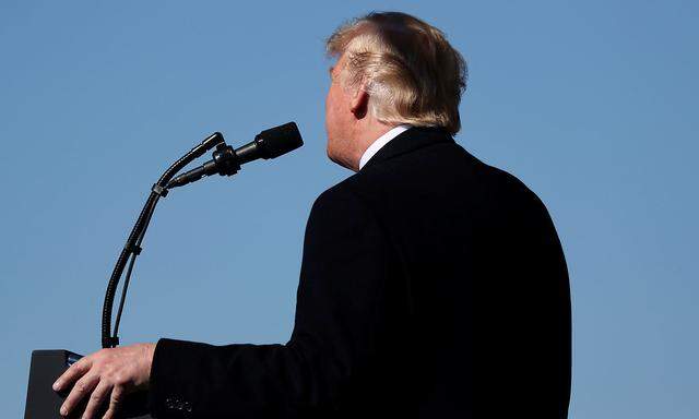 U.S. President Donald Trump rallies with supporters at Elko Regional Airport in Elko