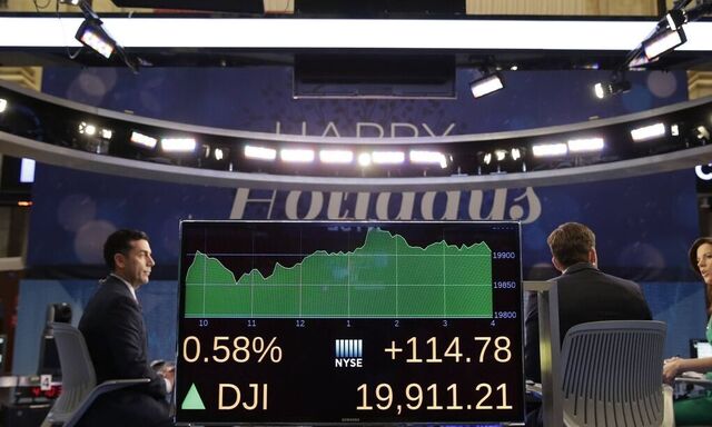 A board on the floor of the NYSE shows the dow at 19 911 21after the closing bell at the New York St