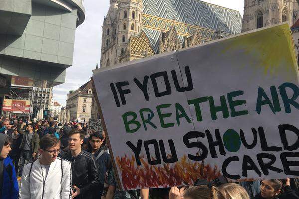 Die meisten Plakate richteten sich an die Politik. Die Forderung: Die Pariser Klimaziele müssten eingehalten werden. Aber mitunter ging es auch um alle: "If you breathe air you should care."