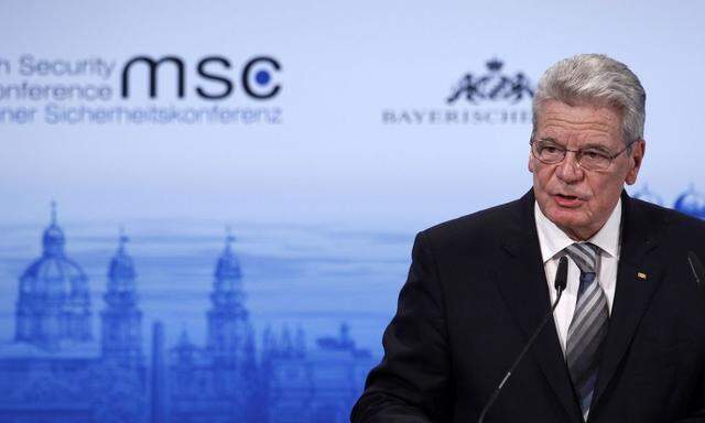 German President Gauck holds his speech during opening of 50th Conference on Security Policy in Munich