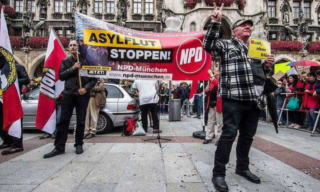 Eine NPD-Kundgebung in München