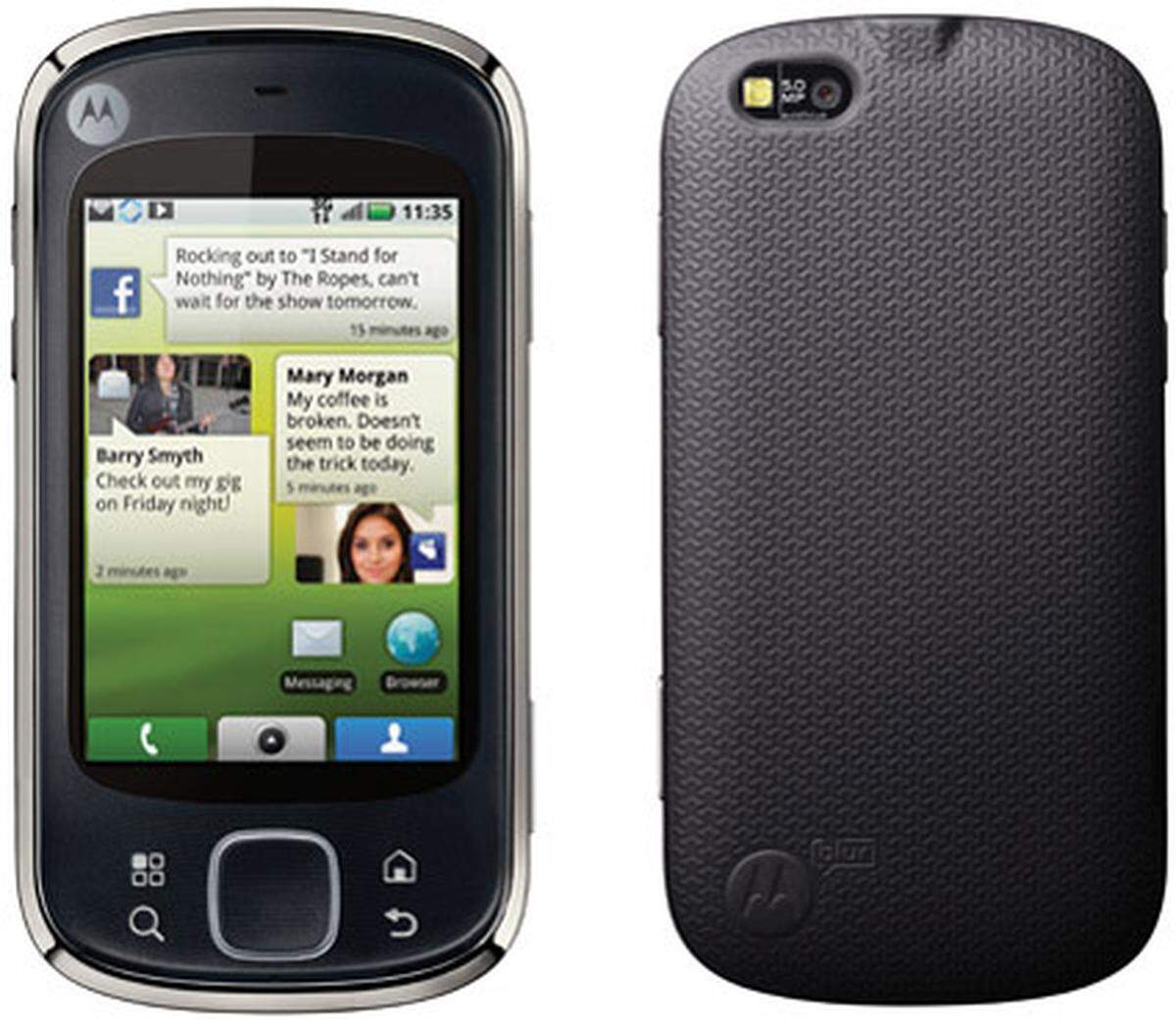 Motorola hat auf dem MWC mit dem Quench erneut ein Gerät mit Android-Betriebssystem vorgestellt. Es bietet einen 3,1-Zoll-Touchscreen, eine 5-Megapixel-Kamera und siedelt sich eher im niedrigen Preissegment an. Es soll noch im ersten Quartal 2010 auf den Markt kommen.