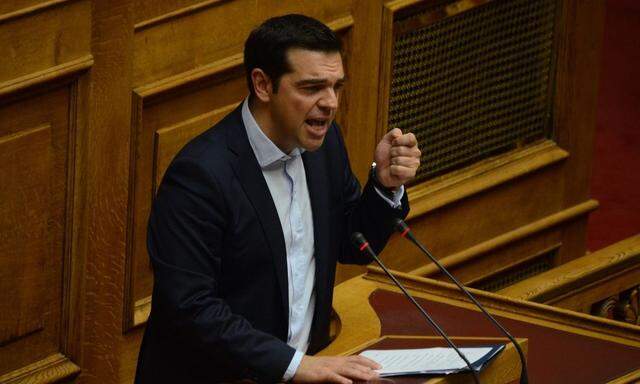 June 28 2015 Athens Greece Prime Minister of Greece Alexis Tsipras speaks to the lawmakers Gr