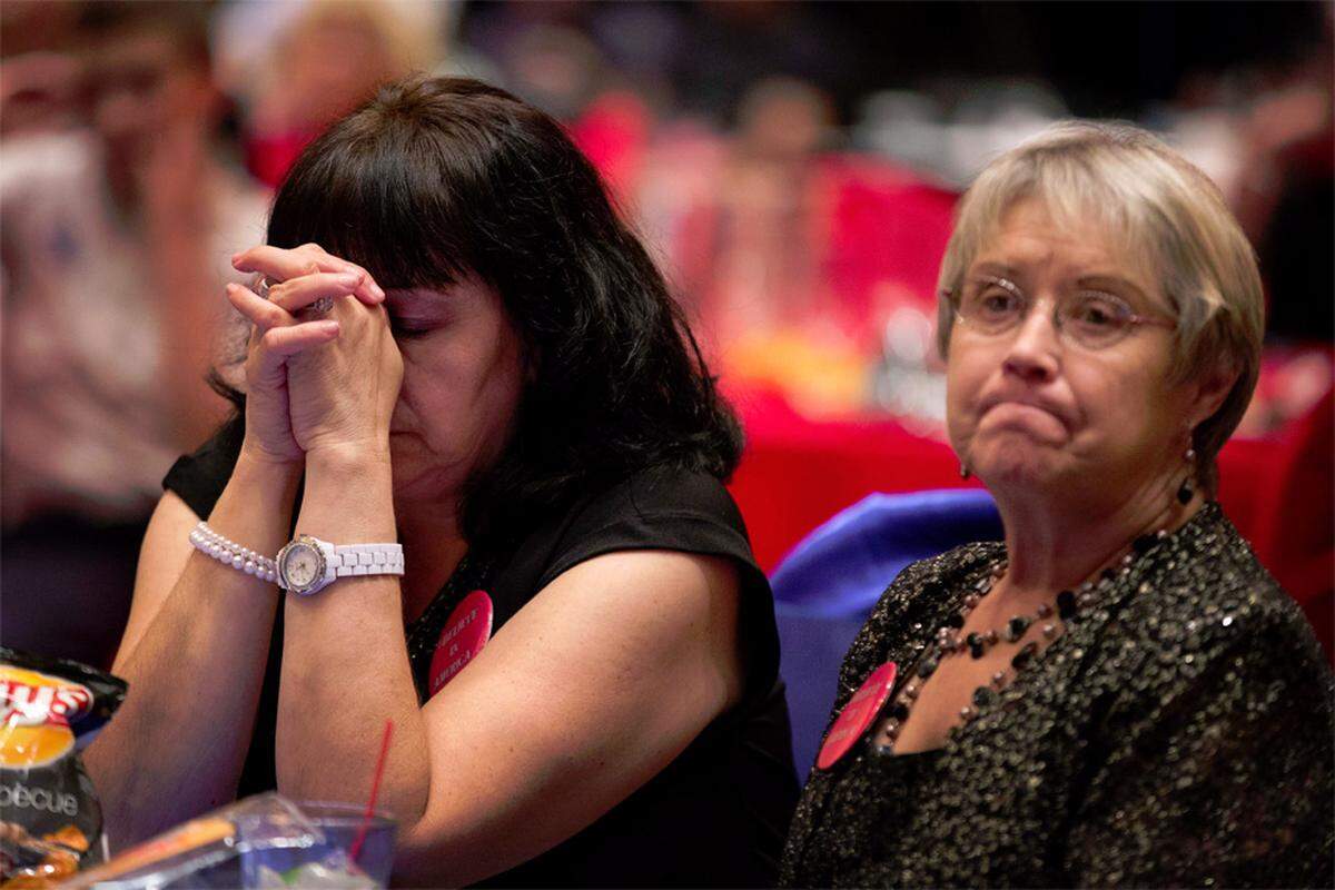 Schwere Momente für diese beiden Wählerinnen der "Grand Old Party" in Las Vegas.