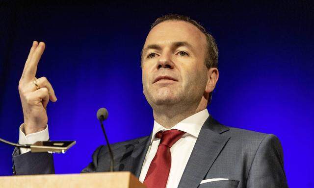 Manfred Weber stellte in Athen sein Programm für die EU-Wahl vor. 