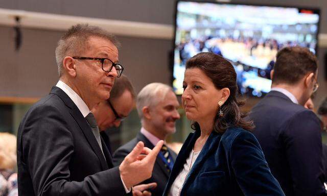 Rudi Anschober mit der französischen Gesundheitsministerin Agnes Buzyn beim letzten Treffen in Brüssel im Februar.