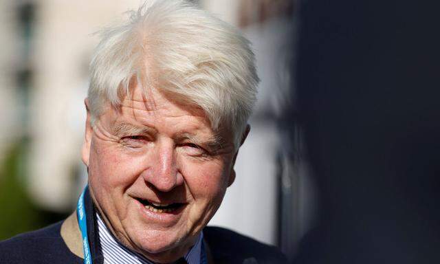 Stanley Johnson, father of Britain's Foreign Secretary Boris Johnson arrives at the Conservative Party conference in Manchester