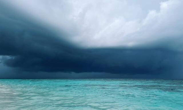 ocean with thunder clouds on horizon Copyright: xArtemxVarnitsinxArtemxV