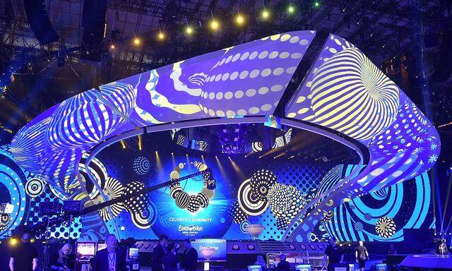 Die Bühne im International Exhibition Center in Kiew.
