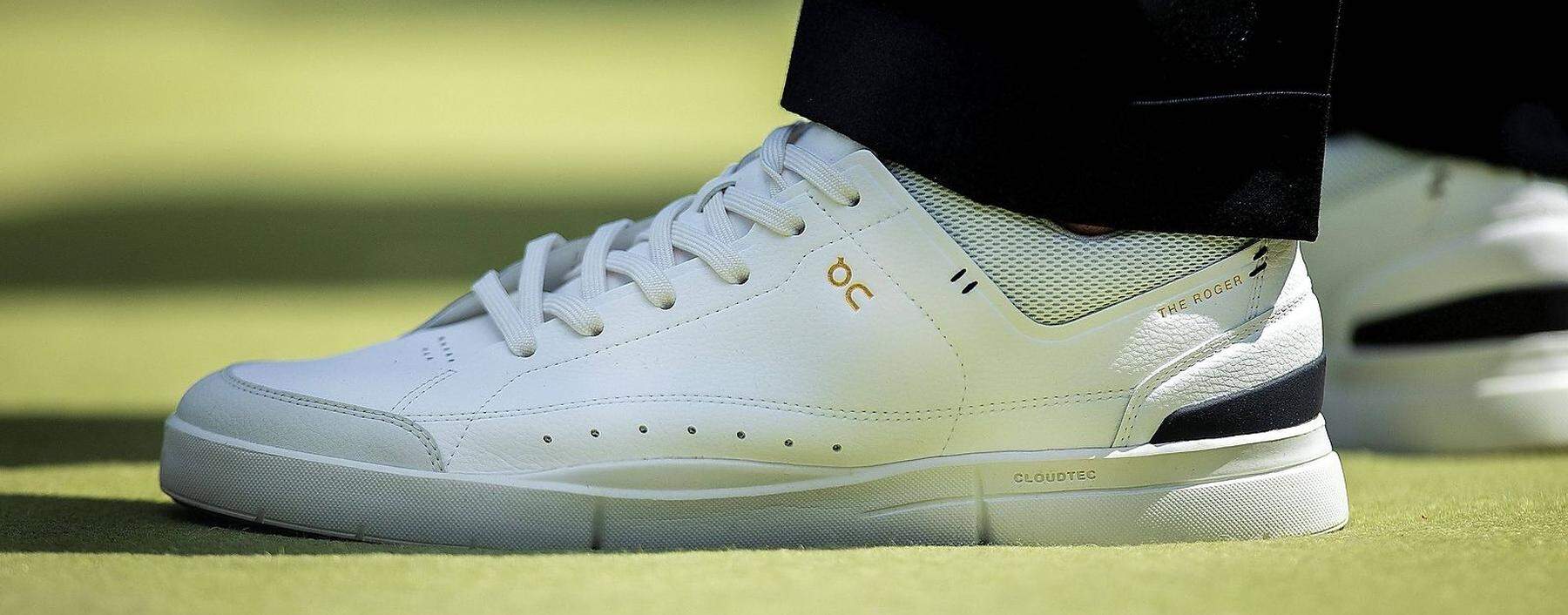 Mandatory Credit: Photo by Mark Greenwood/IPS/Shutterstock (13016679i) The Tennis shoes of Roger Federer during the 100