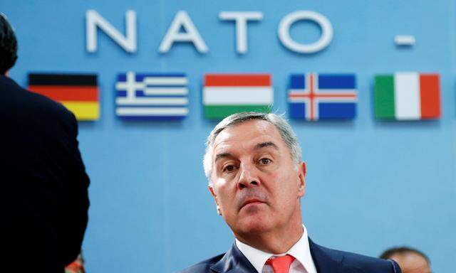 Montenegro´s PM Djukanovic attends a NATO foreign ministers meeting in Brussels